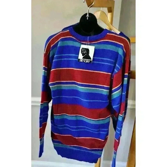 NWT VTG Bill Haire Ltd. Cashmere Striped V‎ Neck Sweater Women's Sizes S & M - Picture 5 of 8